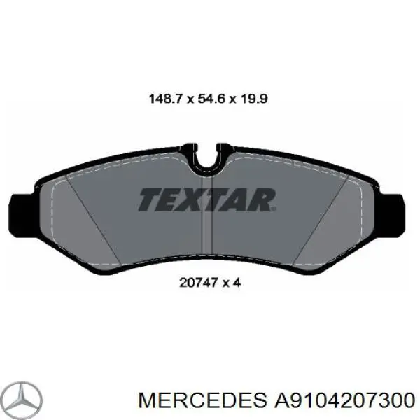 Купити A9104207300 Mercedes Задні колодки