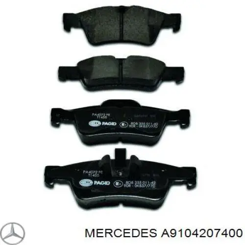 Задні гальмівні колодки Mercedes A9104207400 ціна, від 138.44 USD