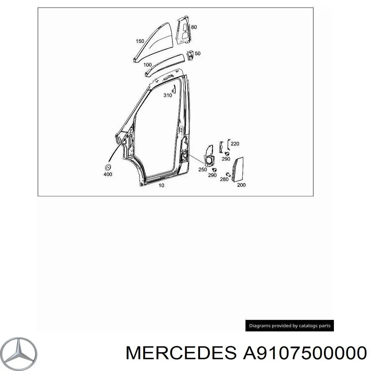 A9107500000 Mercedes Дверцята бензобака