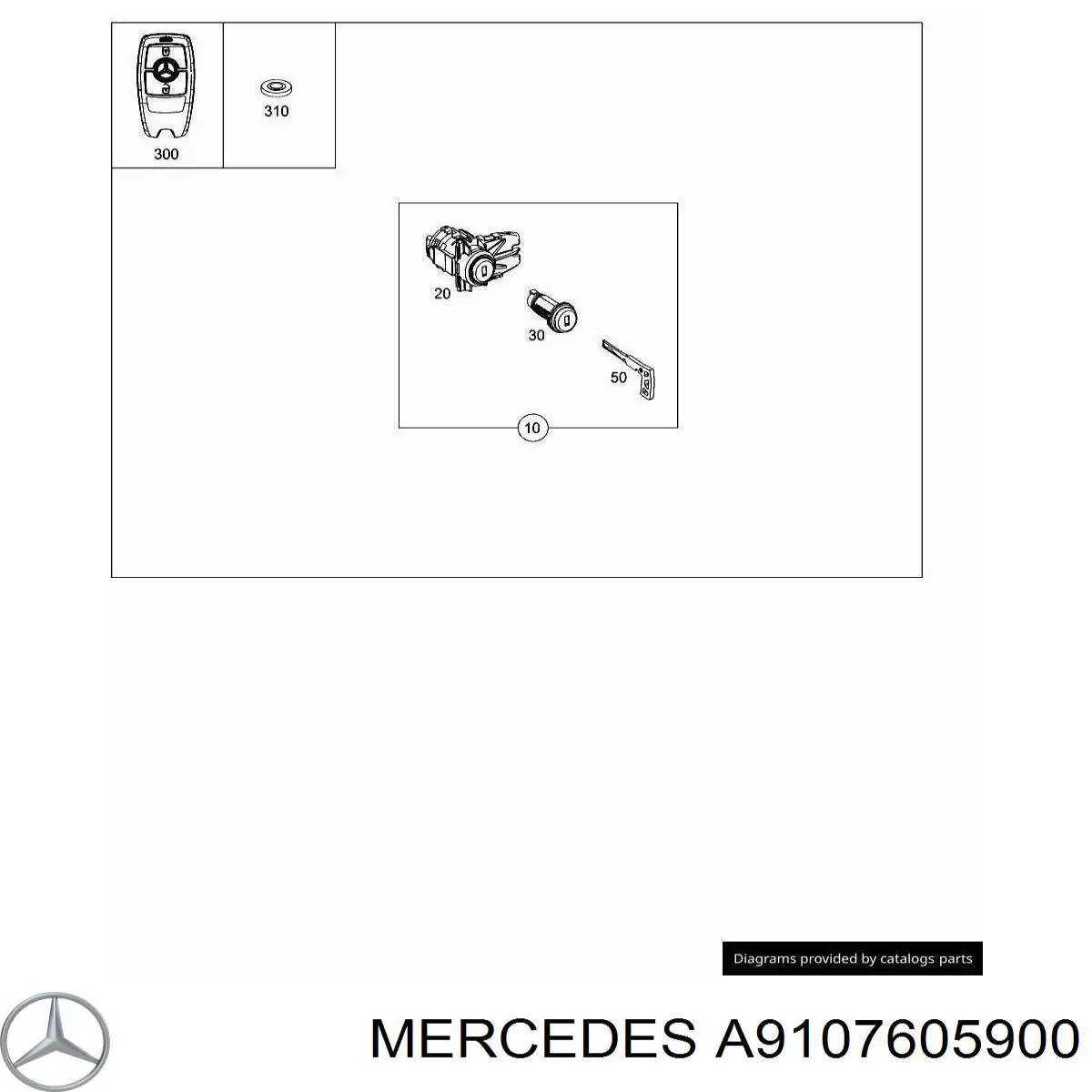 A9107605900 Mercedes Серцевина замка дверей передніх