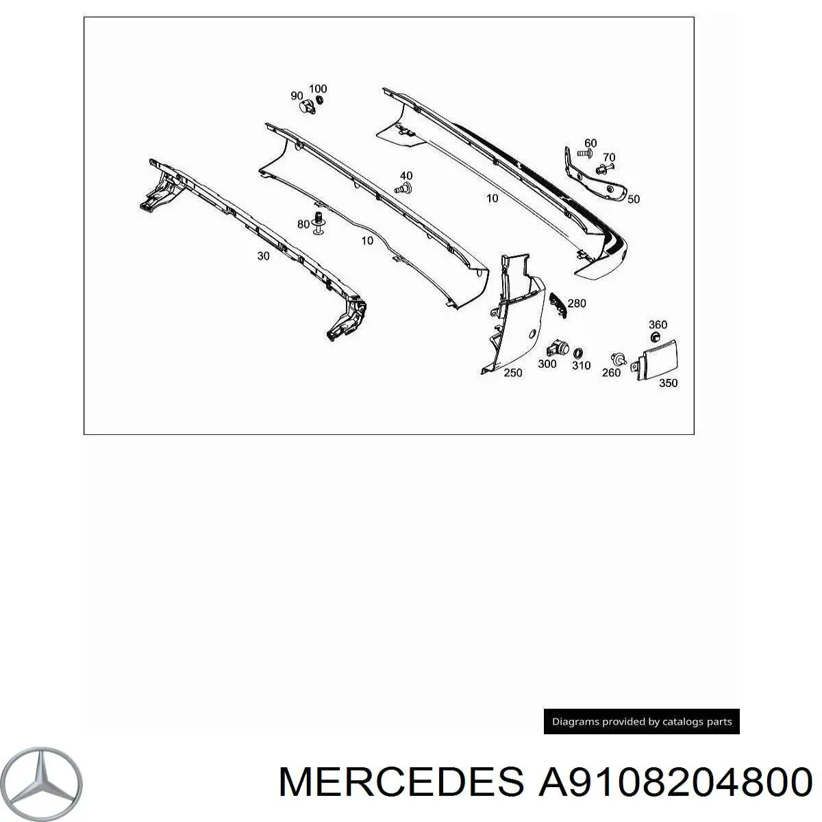 Катафот (відбивач) заднього бампера, лівий на Mercedes Sprinter (907, 910)