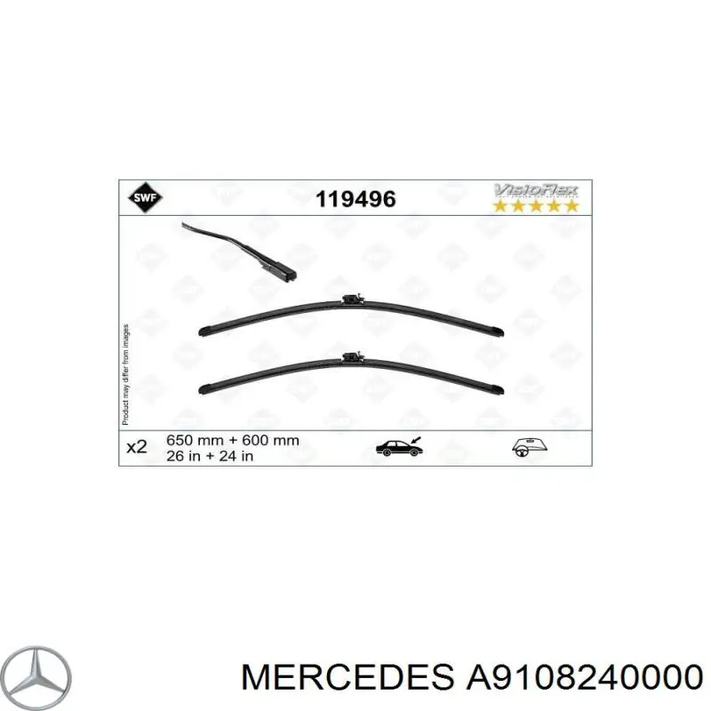 Купити A9108240000 Mercedes Щітка-двірник лобового скла, водійська
