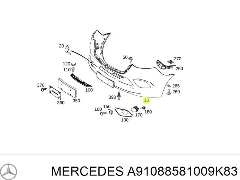 A9108858100 Mercedes Бампер передній в зборі