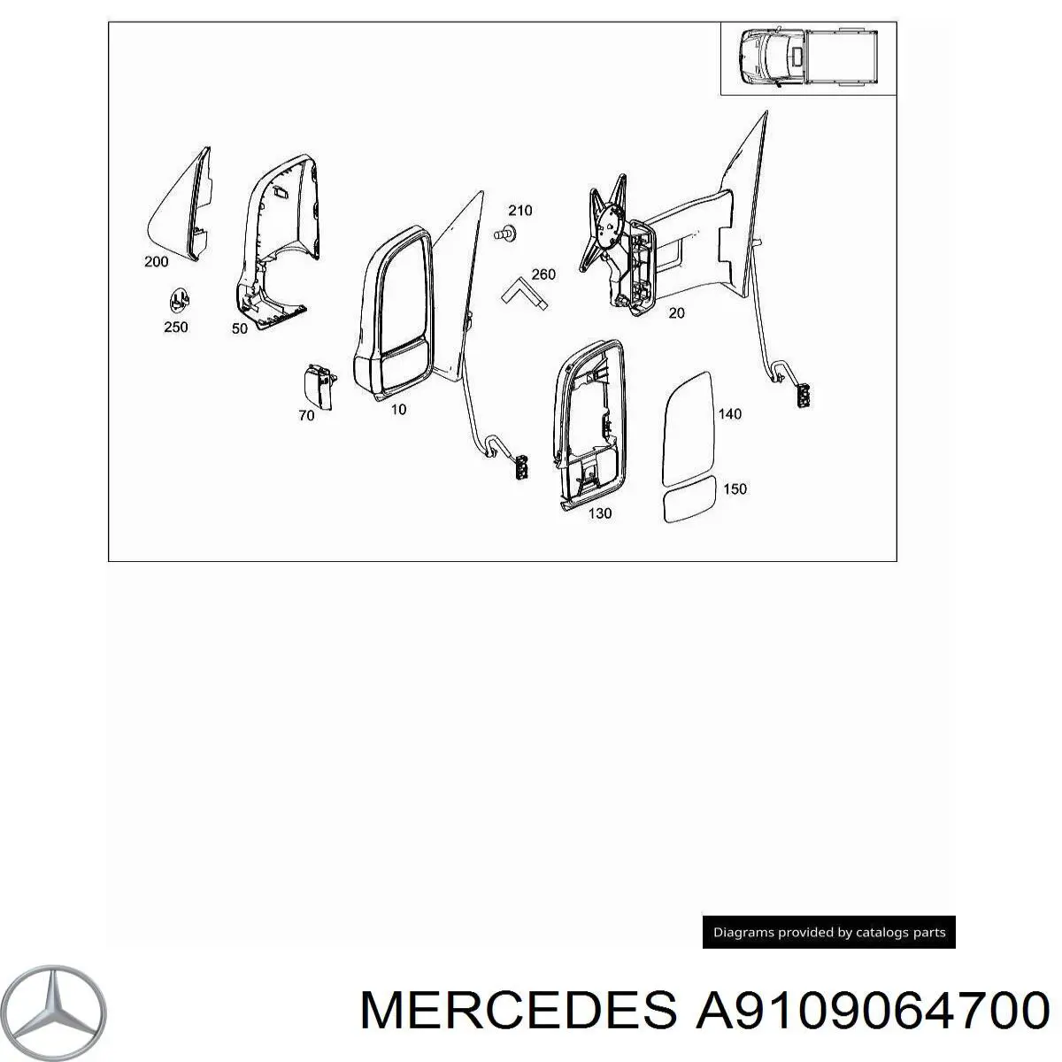 Покажчик повороту дзеркала, лівий на Mercedes Sprinter (907)