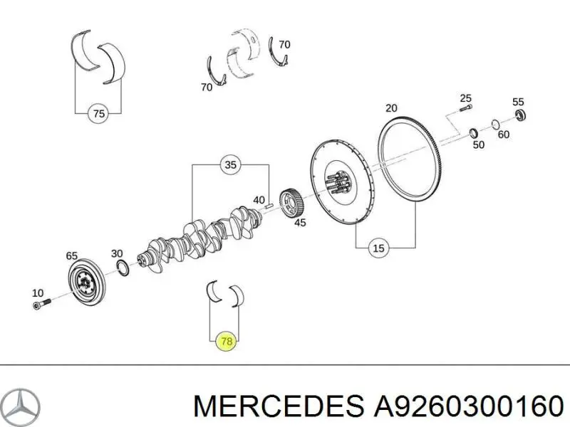  Mercedes A9260300160 ціна, від 270.73 USD