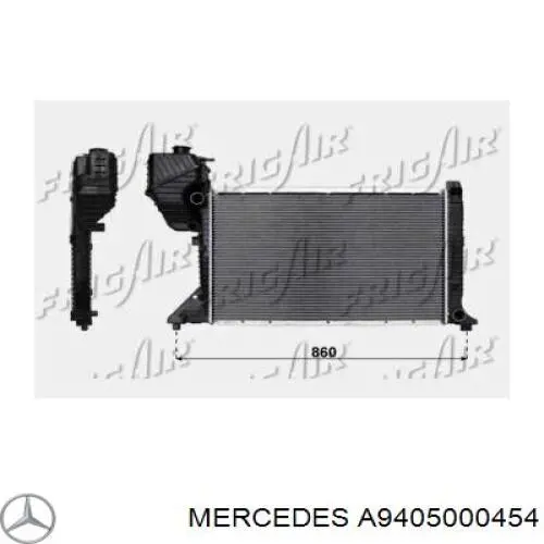 Радіатор кондиціонера A9405000454 Mercedes