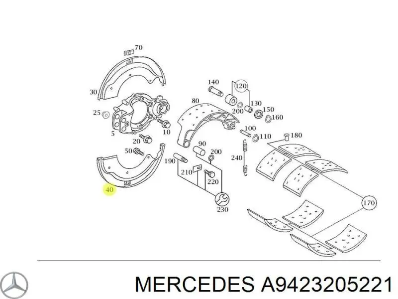 Купити A9423205221 Mercedes Пневмоподушка/Пневморессора моста