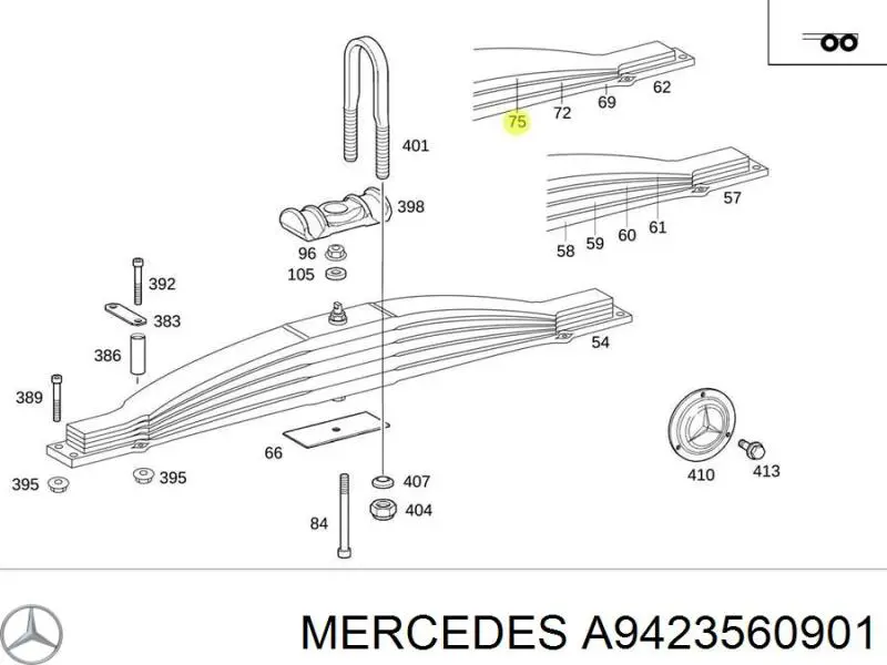 Задня маточина A9423560901 Mercedes