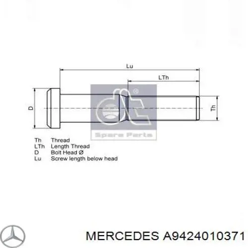 Шпилька маточини колеса задня Mercedes A9424010371 ціна, від 3.71 USD