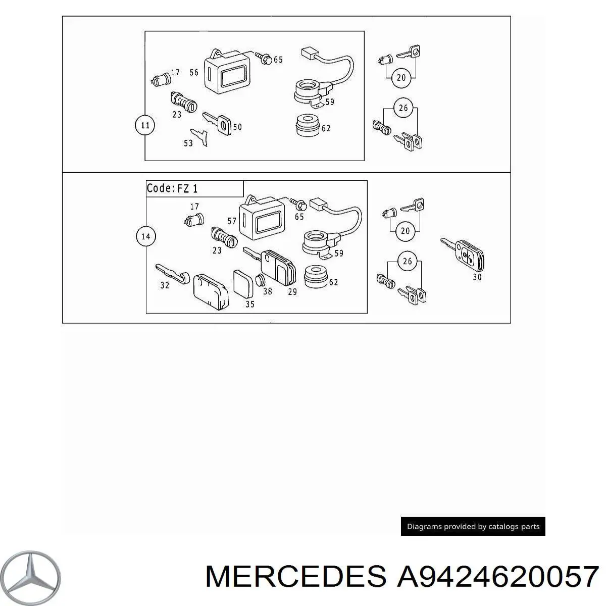 Купити A9424620057 Mercedes 