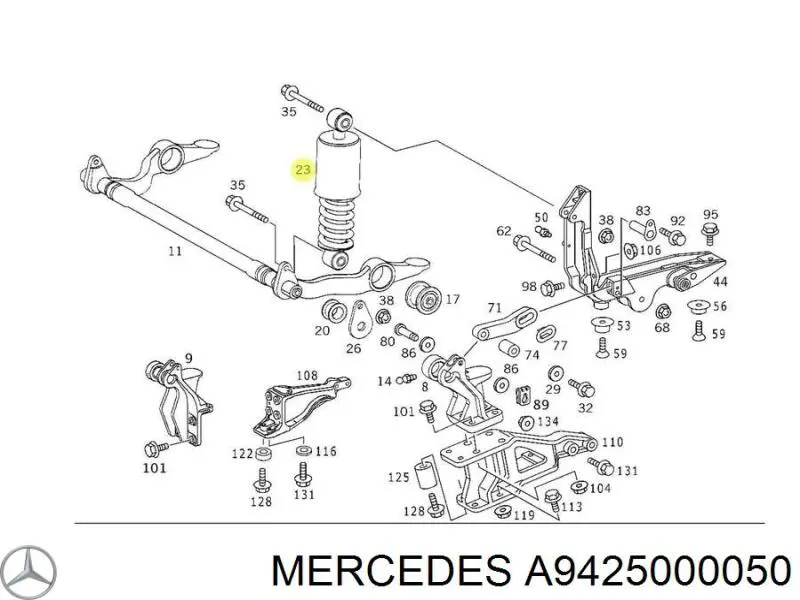 Купити A9425000050 Mercedes Втулка шарнірного кронштейна кріплення кабіни