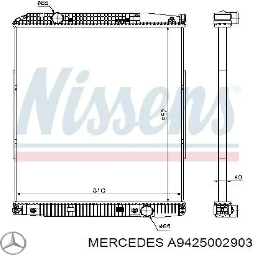 Радіатор основний Mercedes A9425002903 ціна, від 243.75 USD
