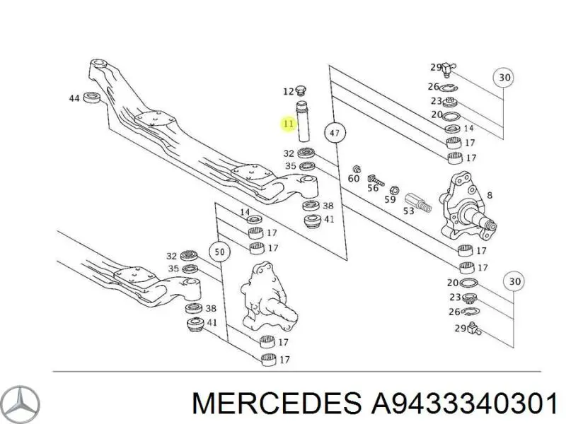 Ремкомплект задньої маточини A9433340301 Mercedes