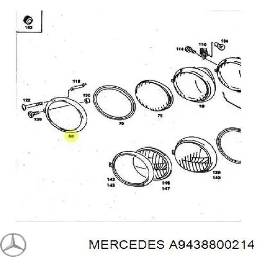 Кронштейн-адаптер кріплення фари передньої, лівої Mercedes A9438800214 ціна, від 45.89 USD