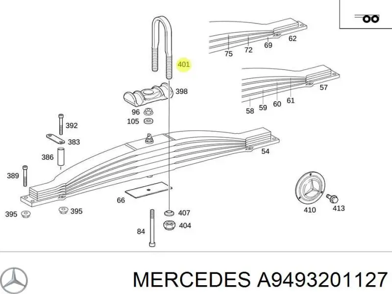 Кронштейн ресори переднього мосту A9493201127 Mercedes