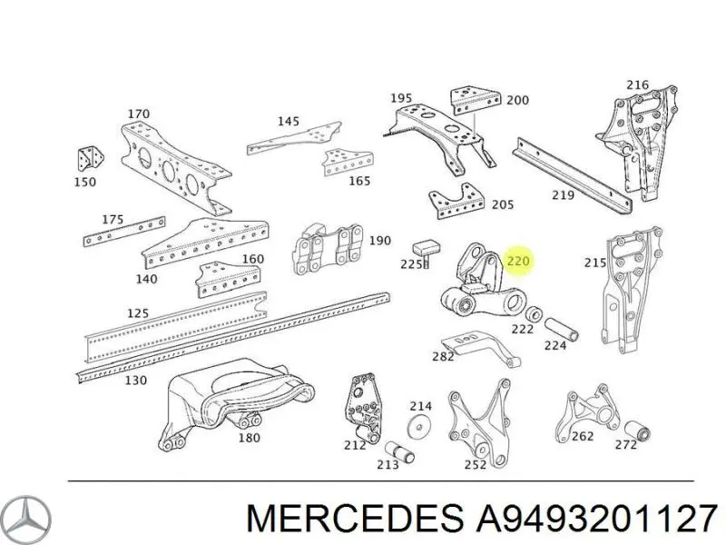 A9493201127 Mercedes кронштейн ресори переднього мосту