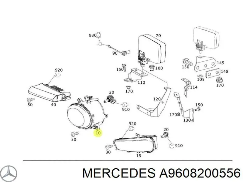 Туманка права Mercedes A9608200556 ціна, від 44.24 USD