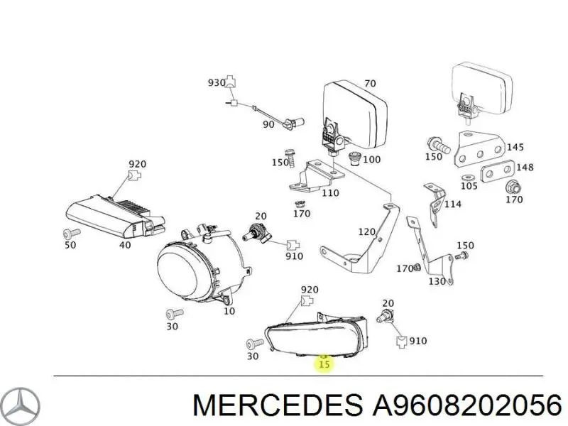 Фара протитуманна, права Mercedes A9608202056 ціна, від 93.57 USD