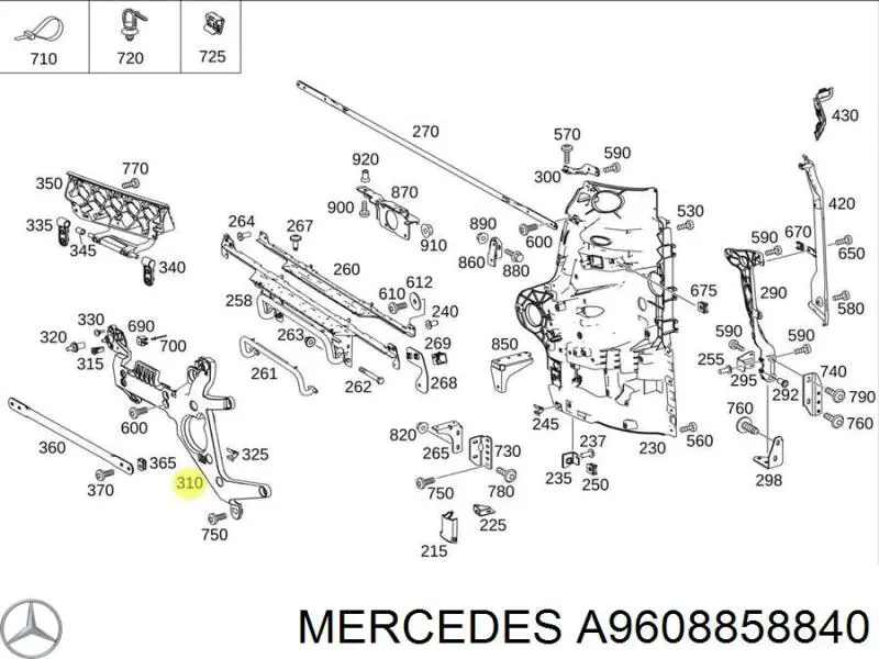  Mercedes A9608858840 ціна, від 42.71 USD
