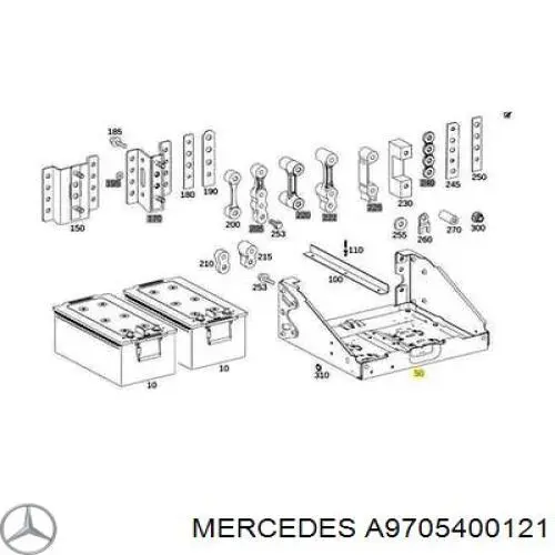 Піддон акумулятора (АКБ) A9705400121 Mercedes