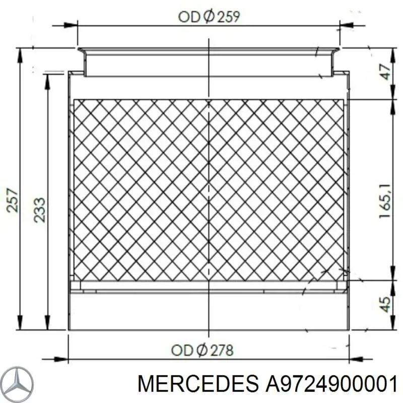 Купити A9724900001 Mercedes Глушник, середня і задня частина