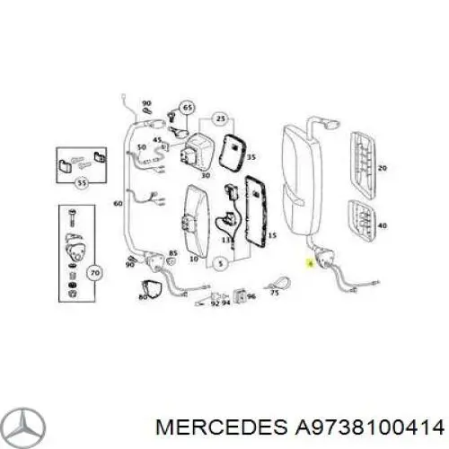 Кронштейн кріплення дзеркала заднього виду, правий Mercedes A9738100414 ціна, від 54.40 USD
