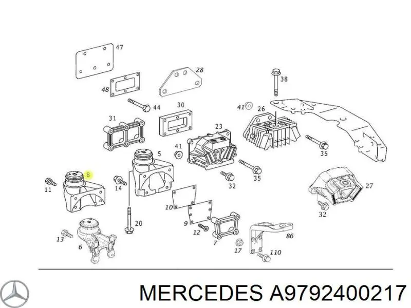 A9792400217 Mercedes Подушка передньої опори двигуна