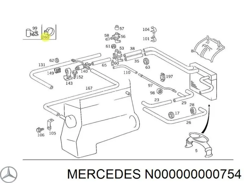  Mercedes N000000000754 ціна, від 3.12 USD