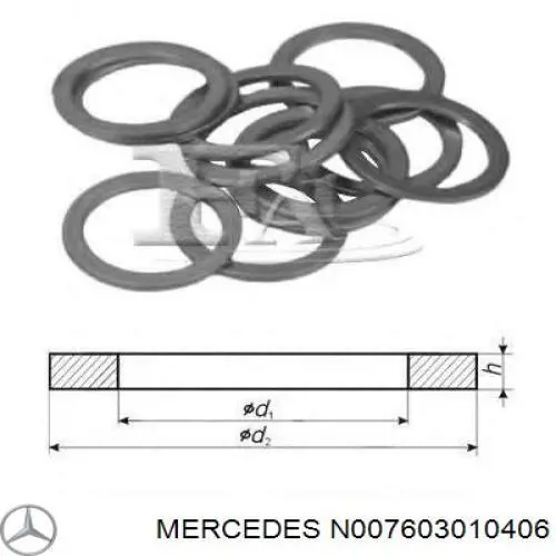 N007603010406 Mercedes Прокладка шланга подачі масла до турбіни
