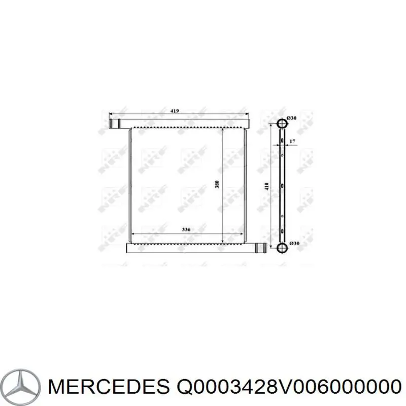 Радіатор охолодження двигуна Q0003428V006000000 Mercedes