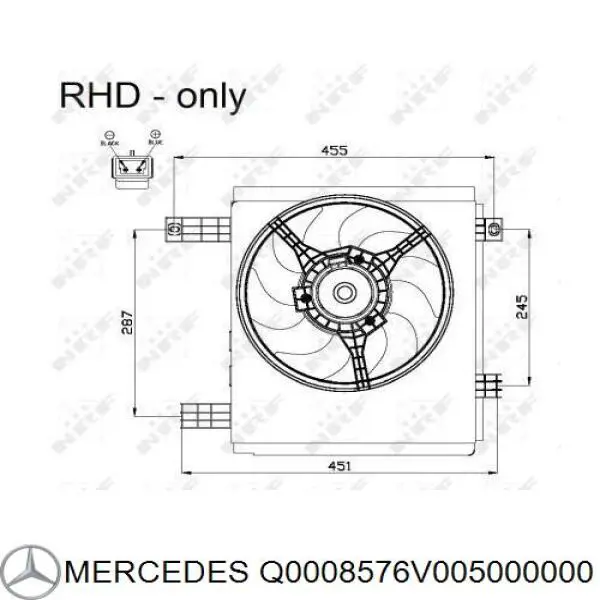 Дифузор радіатора охолодження, в зборі з двигуном і крильчаткою Mercedes Q0008576V005000000 ціна, від 142.20 USD