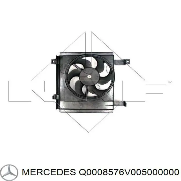 Q0008576V005000000 Mercedes Дифузор радіатора охолодження, в зборі з мотором і крильчаткою