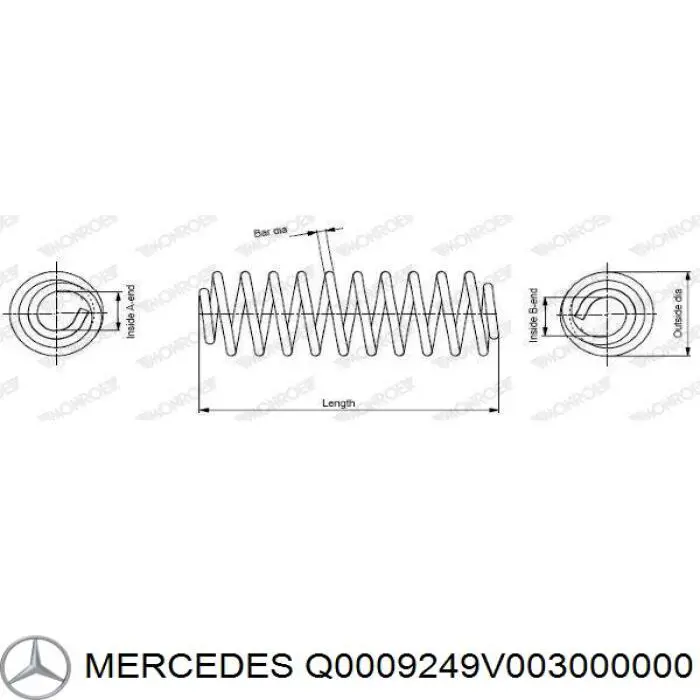 Пружина передня Q0009249V003000000 Mercedes