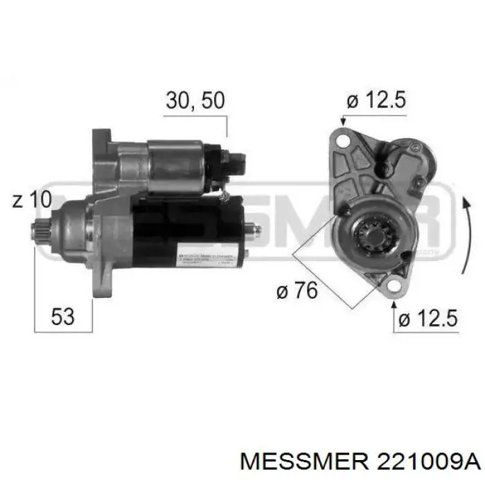Стартер Messmer 221009A ціна, від 95.03 USD