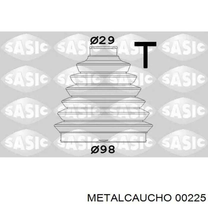 Пильник ШРУСа зовнішній, передній піввісі 00225 Metalcaucho