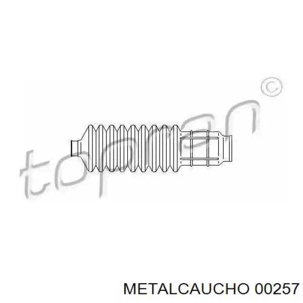 00257 Metalcaucho пильник рульового механізму/рейки, правий