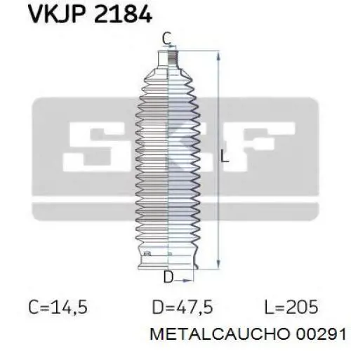 Купити 00291 Metalcaucho Пильник тяги