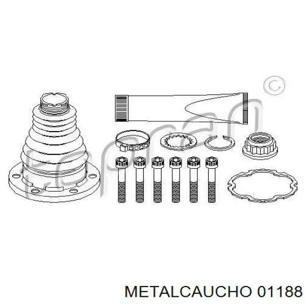 Пильник ШРУСа внутрішній, передній піввісі 01188 Metalcaucho