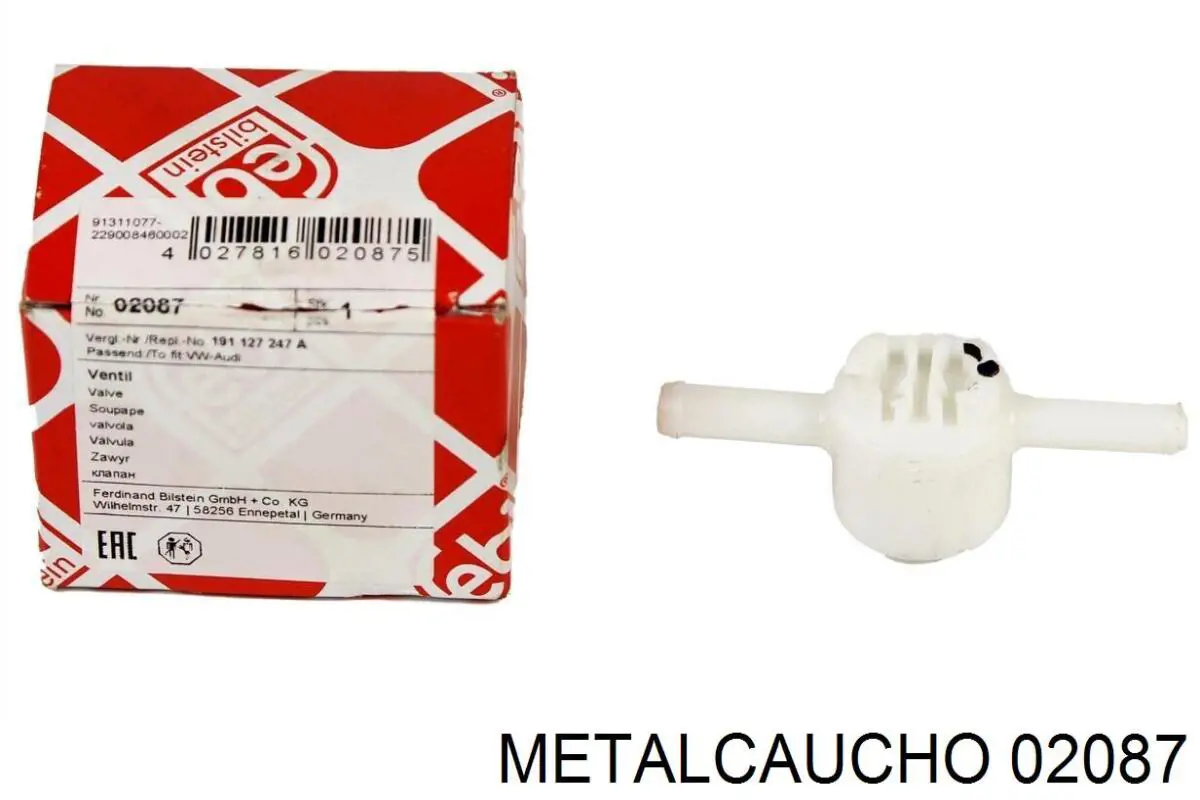 02087 Metalcaucho датчик зносу гальмівних колодок, передній