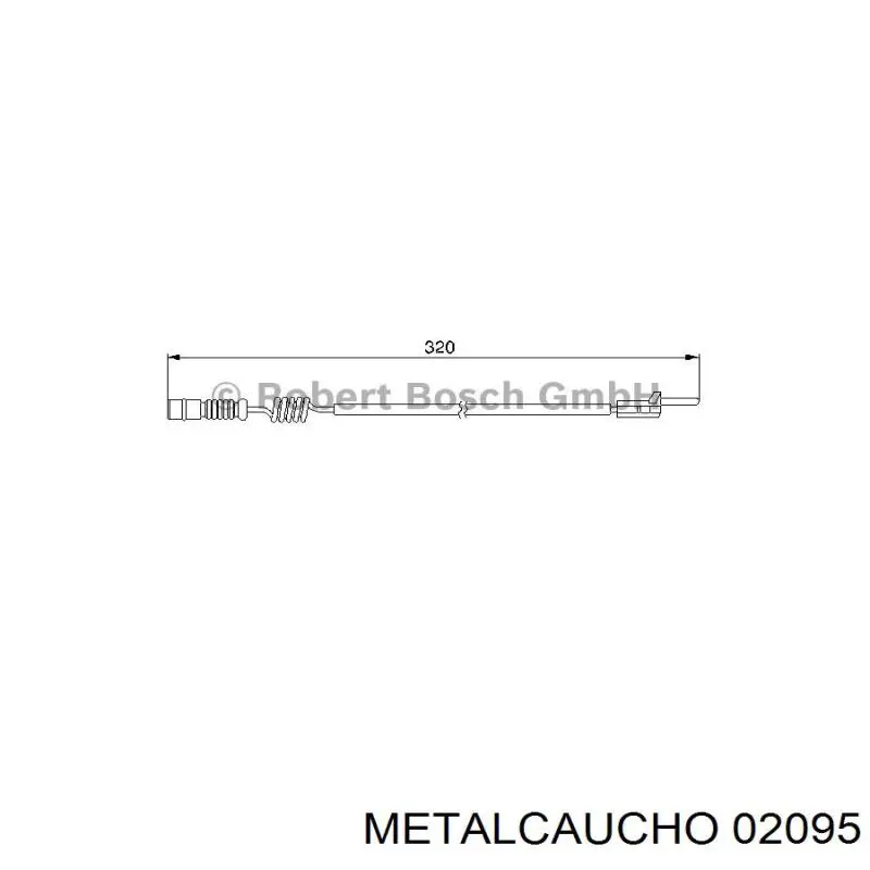 02095 Metalcaucho датчик зносу гальмівних колодок, задній