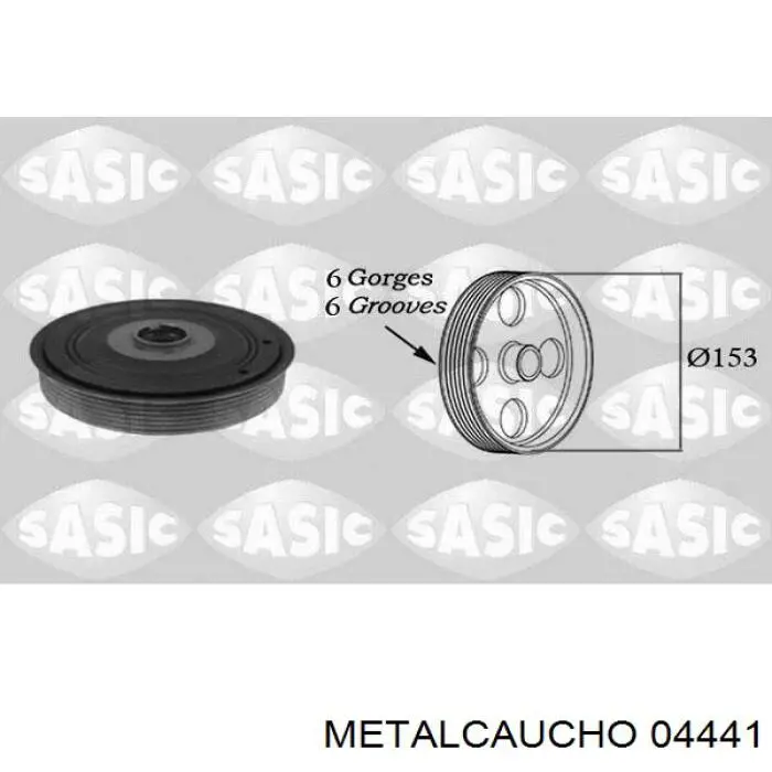 Шків колінвала (демпфер ) Metalcaucho 04441 ціна, від 50.42 USD