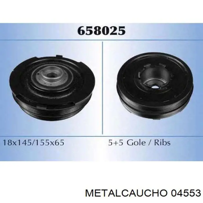 Купити 04553 Metalcaucho Шків колінчастого вала