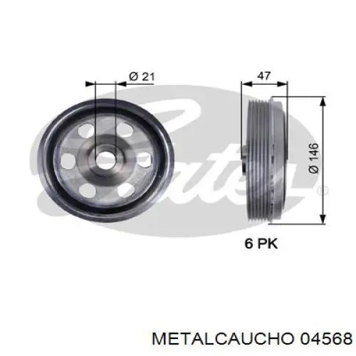 Демпферний шків колінвала Metalcaucho 04568