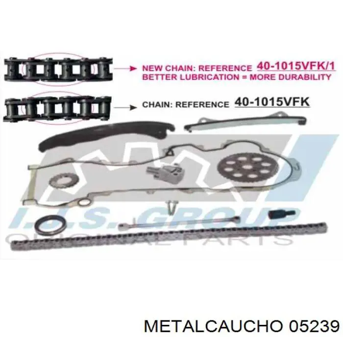 Купити 05239 Metalcaucho Комплект ланцюга ГРМ