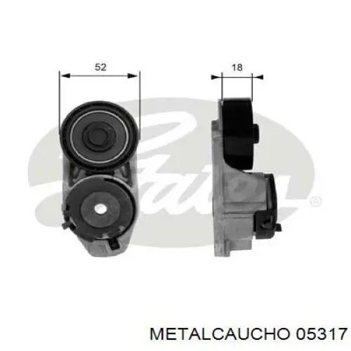 Натягувач приводного ременя Metalcaucho 05317 ціна, від 25.33 USD