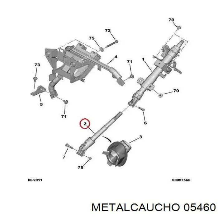 491364 Maxgear Вал рульової колонки, нижній
