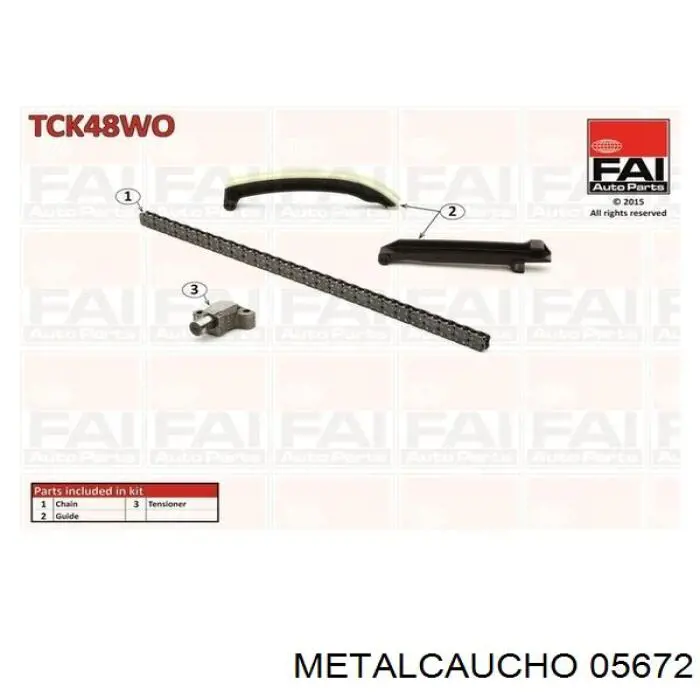 Ланцюг ГРМ, комплект Metalcaucho 05672 ціна, від 76.77 USD
