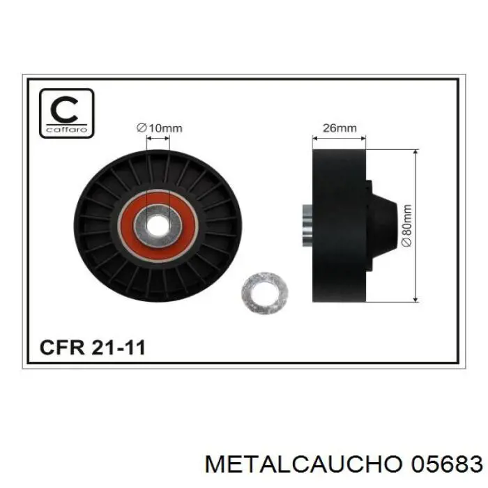 05683 Metalcaucho ролик приводного ременя, паразитний