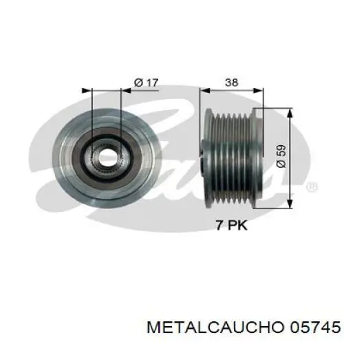 Купити 05745 Metalcaucho Шків генератора