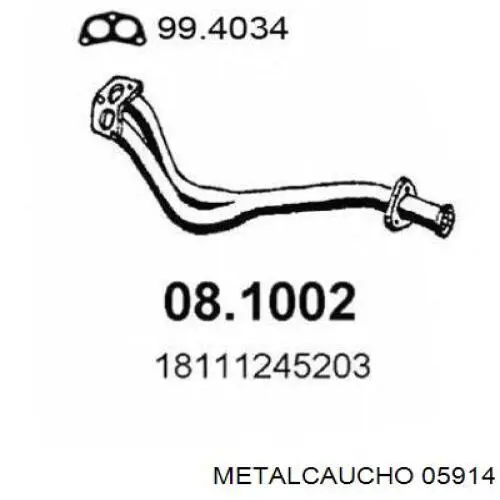Купити 05914 Metalcaucho Корпус термостата